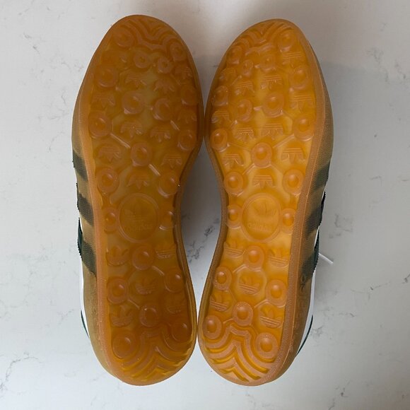 Adidas Gazelle Lace Up Lo Cut Signature 3 Stripe Sneakers Wht Grn Blk Sz 9 NWOT - Picture 6 of 12